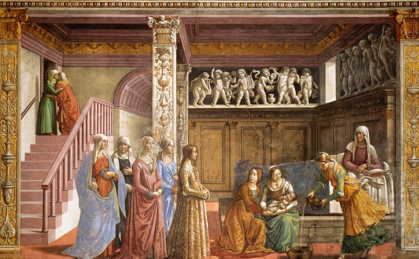 Nascita di Maria - Cappella Tornabuoni, Santa Maria Novella, Firenze